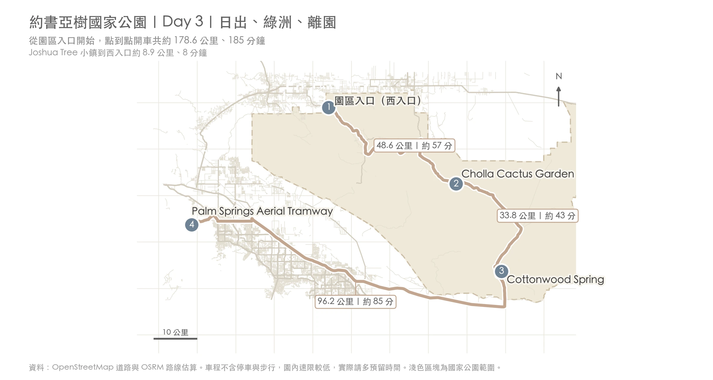 Day 3 約書亞樹國家公園自駕路線,包含 Cholla Cactus Garden、Cottonwood Spring 與 Palm Springs Aerial Tramway